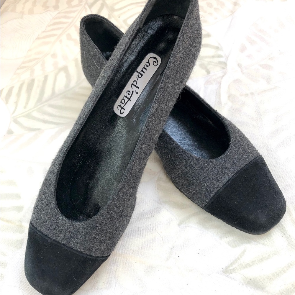 Grey  cap toe flats